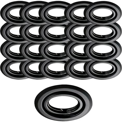 Lot de 20 Spots encastrables orientables Noir Mat avec GU10 LED de 5W eqv. 50W Blanc Neutre 4000K
