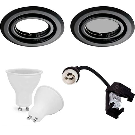 Lot de 10 Spot Encastrable Noir Mat 7W, 3 Intensités Réglables, Blanc Chaud 3000K