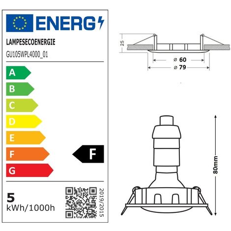 Lot de 50 Spots Encastrables Fixe Noir Mat avec GU10 LED 5W eqv. 50W Blanc Neutre 4000K