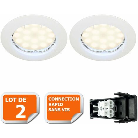 LAMPE ENCASTRABLE LED Flat-26 Blanc/Inox Brossé Chaud/Froid Spot