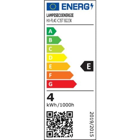 Lot de 10 Ampoules Led Flamme Coup de Vent Filament 4 watt (éq. 42 Watt) Culot B22 à baïonnette