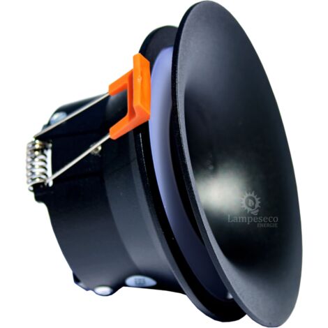 Spot encastrable AJAS noir  matt marque Kanlux ref 33160 avec ampoule led 5W chaud 3000K