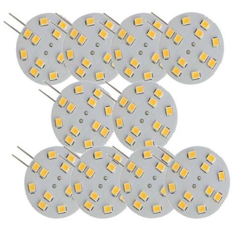10 Ampopules LED G4 2W 220 lumens 12 LED SMD, blanc chaud 3000K (1/4)