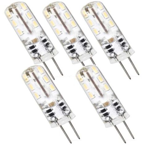 5 Ampopules LED G4 1,5W Silicone 95 lumens blanc chaud 3000K (1/4)