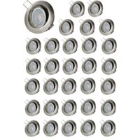Lot de 30 Spot led orientable alu brossé 230v 7w 38° blanc chaud