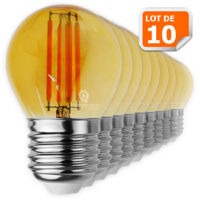 Lampesecoenergie – Lot de 10 ampoules led filament G45 4W (éq 42W) – Culot E27 – Luminosité 350lm – Couleur 1800K – Angle 300°
