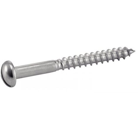 Vis à bois, tête ronde fendue inox - Longueur: 10 - Qualite Inox: A2 - Diamètre: 3 (1/3)