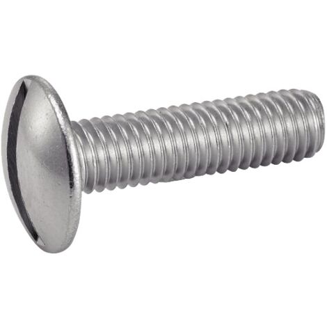 Vis à métaux tête ronde large, Poêlier fendue inox - Longueur: 20 - Qualite Inox: A2 - Diamètre: 6 (1/4)