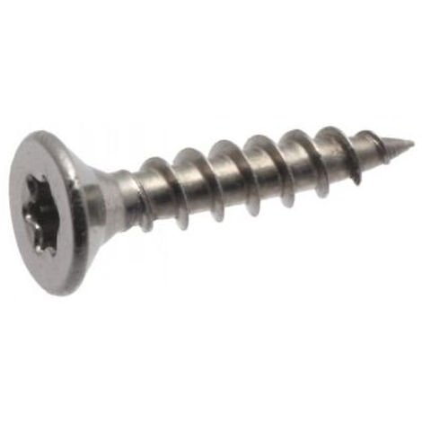 Vis à bois, tête fraisée six lobes, Torx,entièrement filetée inox - Longueur: 20 - Qualite Inox: A2 - Diamètre: 3.5