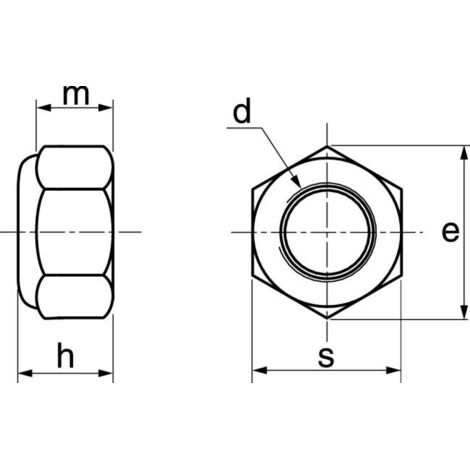 Ecrou hexagonal indesserable inox - Qualite Inox: A4 - Diamètre: 24