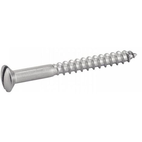 Vis à bois, tête fraisée bombée, fendue inox - Longueur: 20 - Qualite Inox: A4 - Diamètre: 3