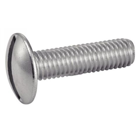 Vis à métaux tête ronde large, Poêlier fendue inox - Longueur: 16 - Qualite Inox: A2 - Diamètre: 6 (1/3)