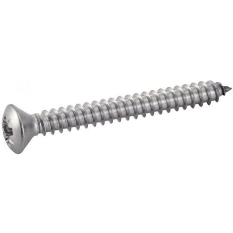 Vis à tôle tête fraisée bombée, pozidrive inox - Longueur: 19 - Qualite Inox: A2 - Diamètre: 4.8