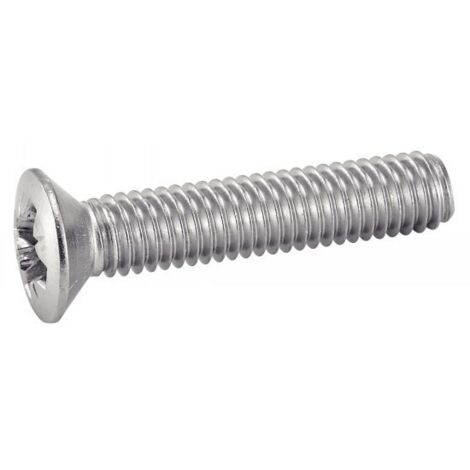 Vis à métaux tête fraisée bombée, pozidrive inox - Longueur: 20 - Qualite Inox: A2 - Diamètre: 6