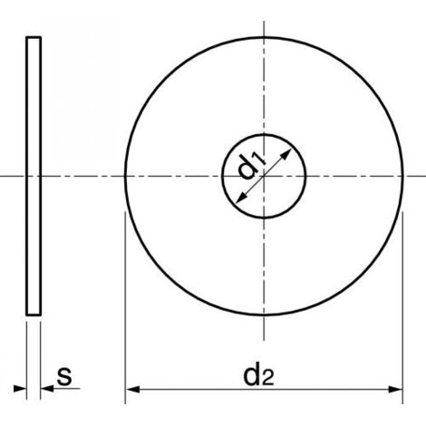 Rondelle plate extra large (LL) inox - Qualite Inox: A4 - Diamètre: 12