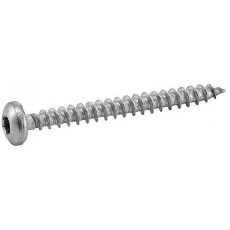 Vis à bois, tête cylindrique six lobes, Torx inox - Longueur: 80 - Qualite Inox: A2 - Diamètre: 5