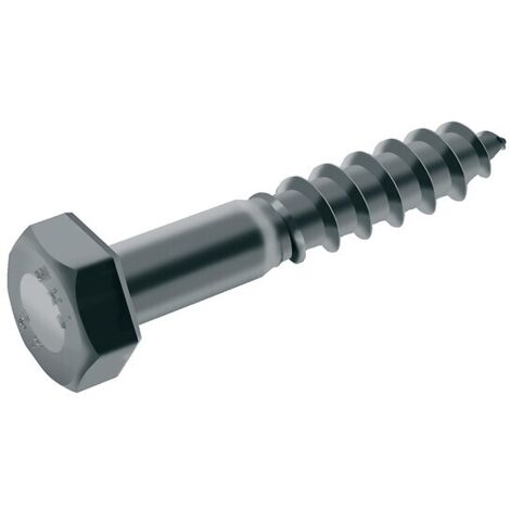 Vis à bois, tête hexagonale, tire-fond inox - Longueur: 50 - Qualite Inox: A4 - Diamètre: 8