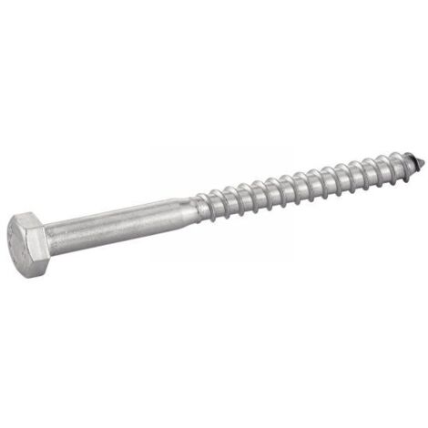 Vis à bois, tête hexagonale, tire-fond inox - Longueur: 35 - Qualite Inox: A2 - Diamètre: 5