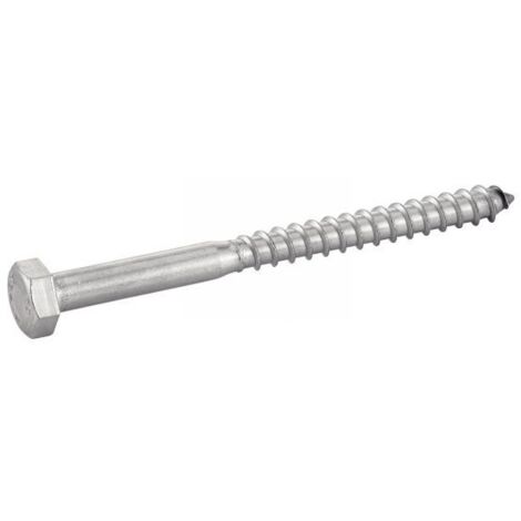 Vis à bois, tête hexagonale, tire-fond inox - Longueur: 120 - Qualite Inox: A2 - Diamètre: 10