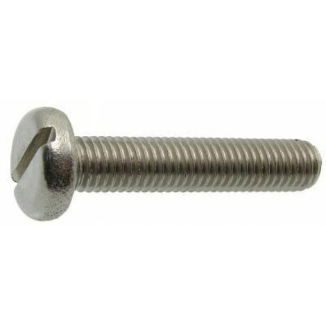 Vis à métaux tête cylindrique large fendue inox - Longueur: 12 - Qualite Inox: A4 - Diamètre: 5