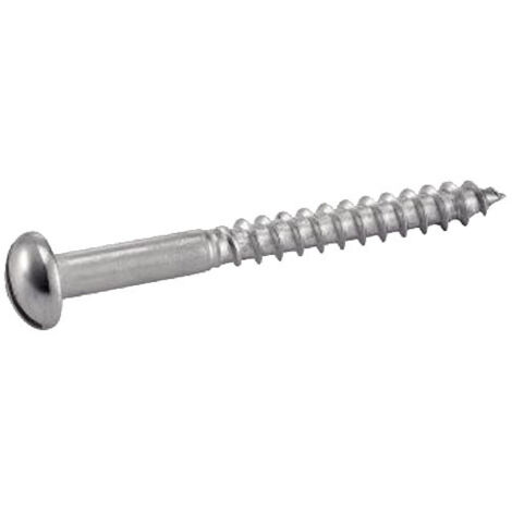 Vis à bois, tête ronde fendue inox - Longueur: 40 - Qualite Inox: A4 - Diamètre: 4 (1/3)
