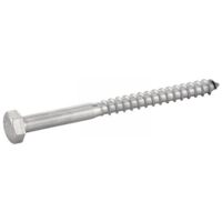 Vis à bois, tête hexagonale, tire-fond inox - Longueur: 130 - Qualite Inox: A2 - Diamètre: 6