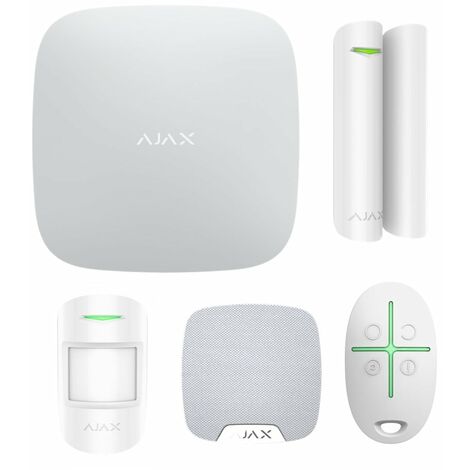 Ajax – Kit alarme sans fil avec sirène intérieure 105 dB – Détecteur de mouvement jusqu'à 12m – Application mobile – Installation rapide