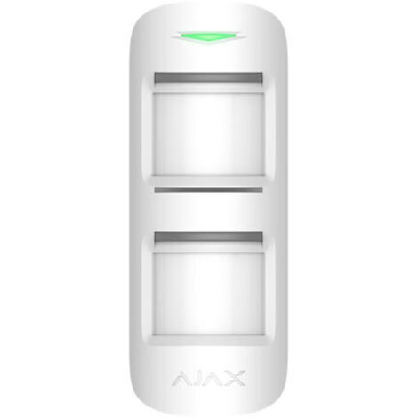 Ajax – Détecteur de mouvement extérieur – Portée 3 à 15 mètres – Angle de détection 90° – Immunité animaux jusqu'à 80 cm – Autonomie 5 ans
