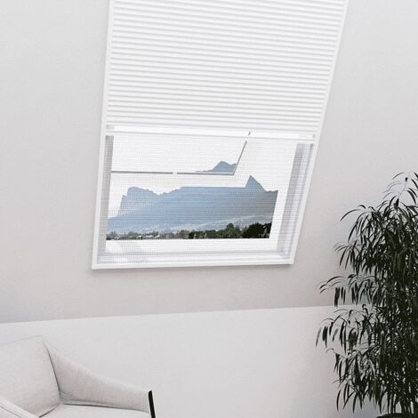 Moustiquaire velux plissée 2 en 1 Blanc