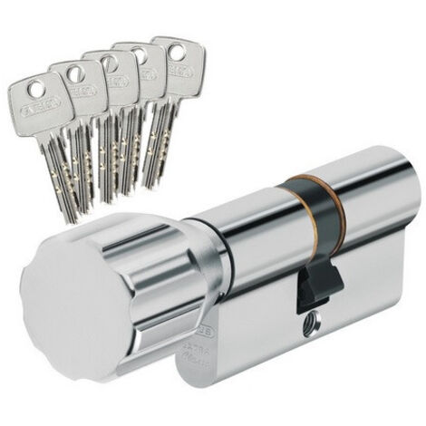 Abus – Cylindre de serrure à bouton 30x40 mm – 5 clés réversibles débrayables – Protection contre le perçage – Profil européen