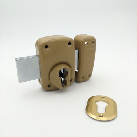 589232 7530 B Verrou De Porte Avec Clip De Blocage Pour Portes Fines Marron