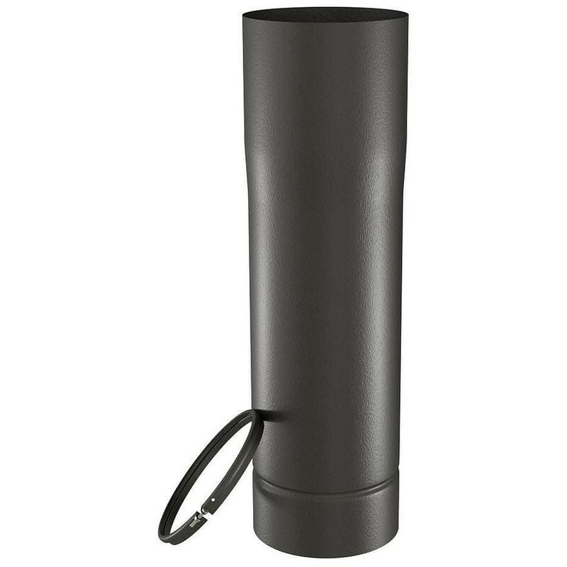 Tuyau coulissant TEN 348541 émail noir mat 50cm D150mm avec bague