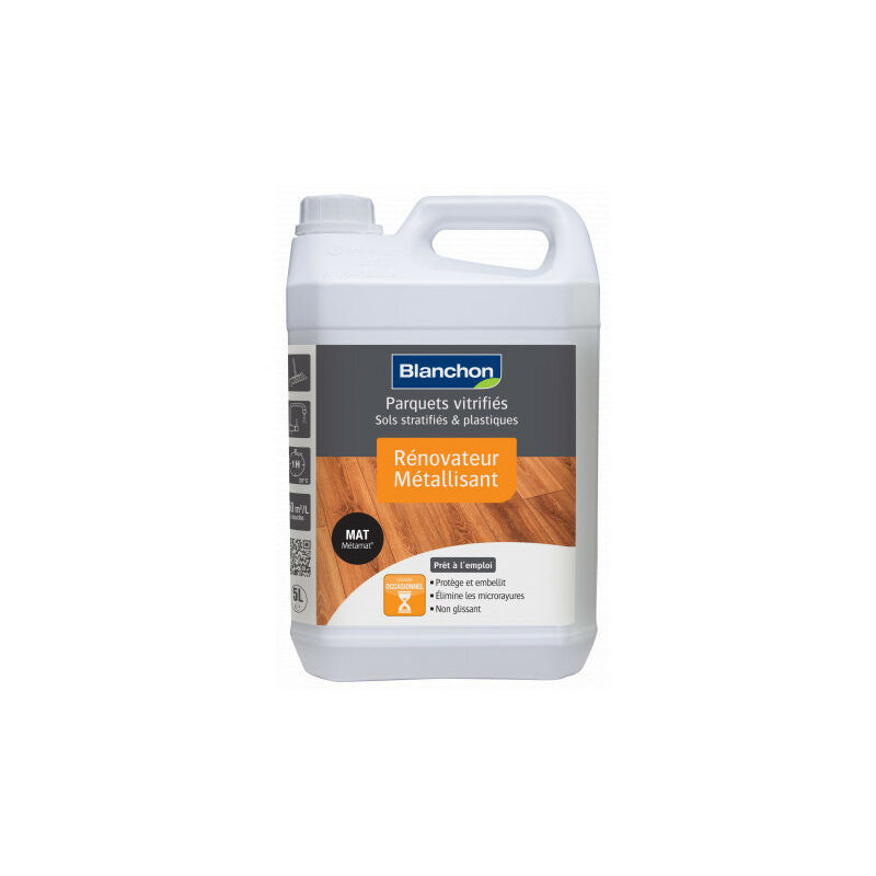Rénovateur métallisant Blanchon 5100155 mat 5L sans odeur et non glissant pour parquets vitrifiés