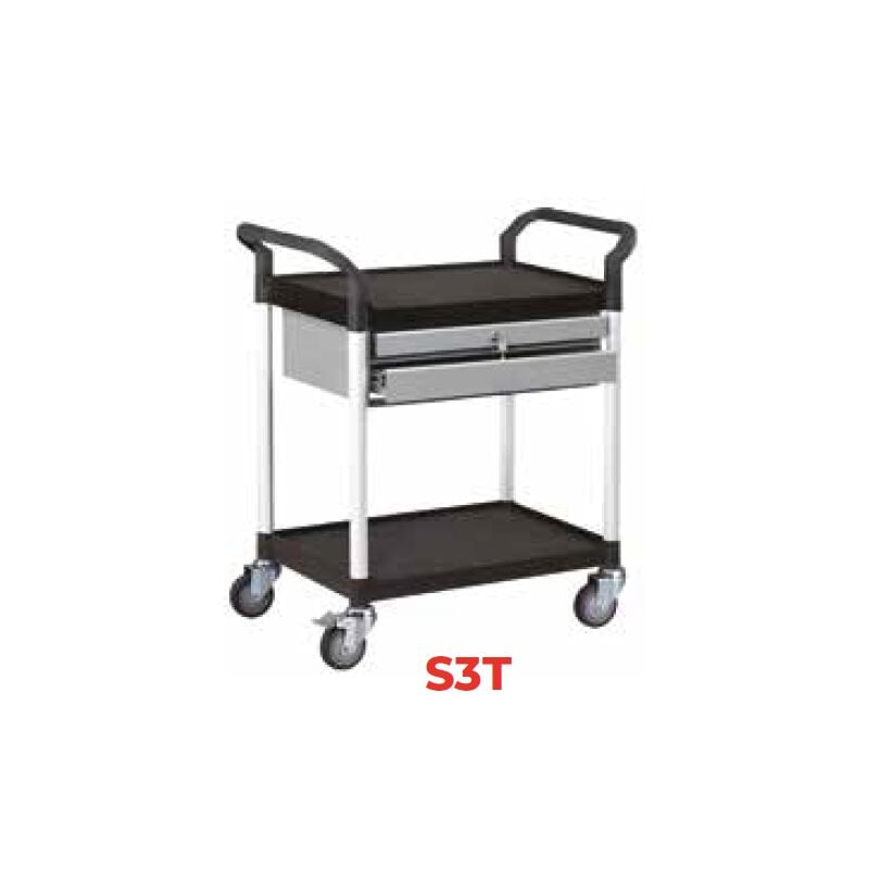Stockman - Servante 250 kg 3 plat. 680x450 + 2 tiroirs - S3T