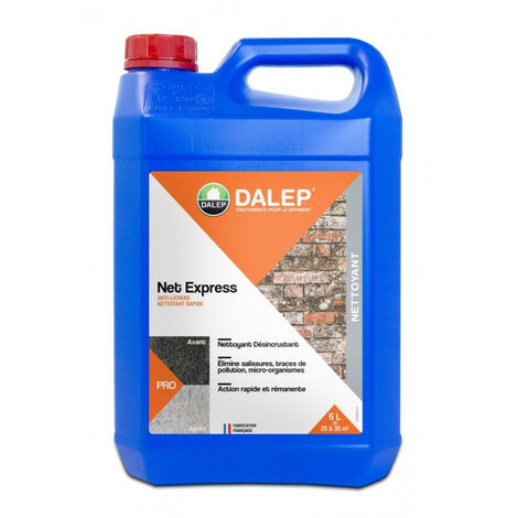 Dalep – Nettoyant rapide Net Express 5L – Élimine salissures et micro-organismes – Prêt à l'emploi – Pour façades, toitures et terrasses