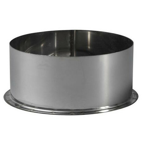 TEN – Tampon mâle inox 304 Ø125 mm – Longueur 139 mm – Épaisseur 4/10 mm – Raccordement pour gaz, bois et fuel