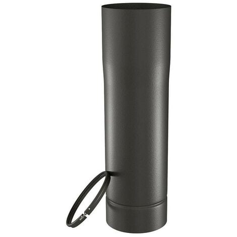 Tuyau coulissant TEN 348541 émail noir mat 50cm D150mm avec bague