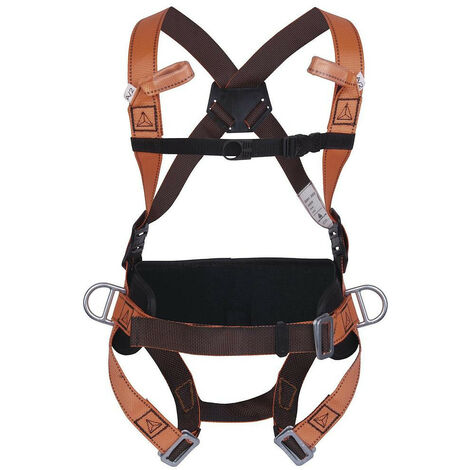 Harnais antichute Delta Plus HAR14XX orange taille XL/XXL avec ceinture et 4 points d'accrochage