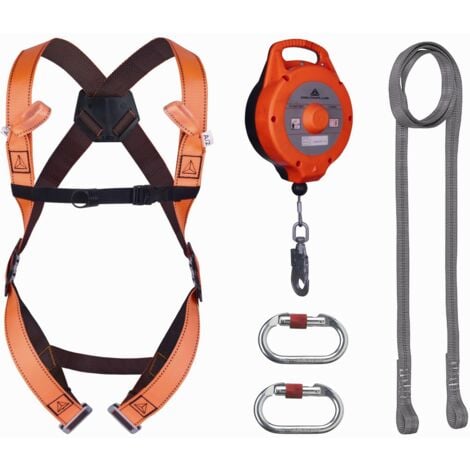 Kit antichute Delta Plus ELARA270 vertical 10m taille S/M/L orange avec rappel automatique