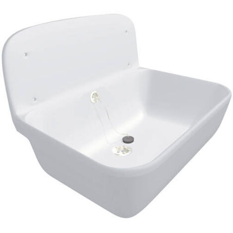 Nicoll – Poste d'eau mural en polypropylène blanc 495x345mm – Fixation supérieure – Résistant aux chocs et aux UV – Pour buanderies et garages