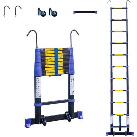 Echelle pour cage d'escalier avec crochets en acier et barre d'appui de  série