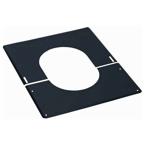 TEN – Plaque de finition inox Ø150 noire – Pente 0° à 30° – Compatible conduits double paroi 100/150mm – Finition esthétique pour évacuation fumées