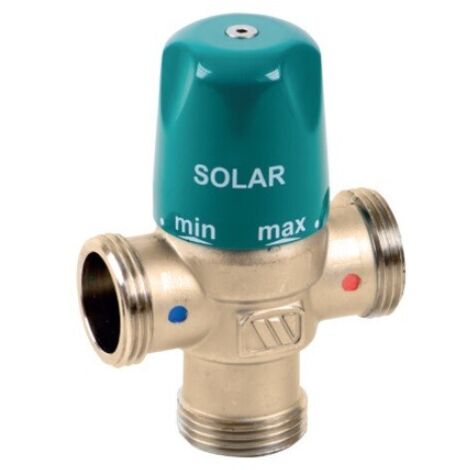 Watts – Mitigeur thermostatique Solaire MMV-S – Corps 1'' mâle DN25 nickelé – Température max 110°C – Débit 63 l/min pour systèmes solaires