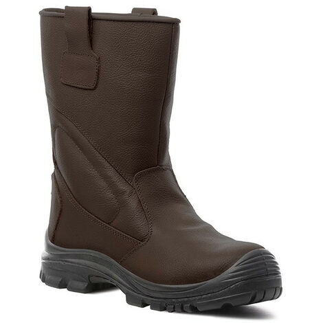 Coverguard – Bottes de sécurité S3 fourrées en cuir marron – Coque composite – Semelles anti-dérapantes SRC – Taille 46 pour environnements exigeants