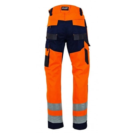 Pantalon LMA 1679 Polarisation haute visibilité taille 60 multipoche tricolore poches genouillères en Oxford
