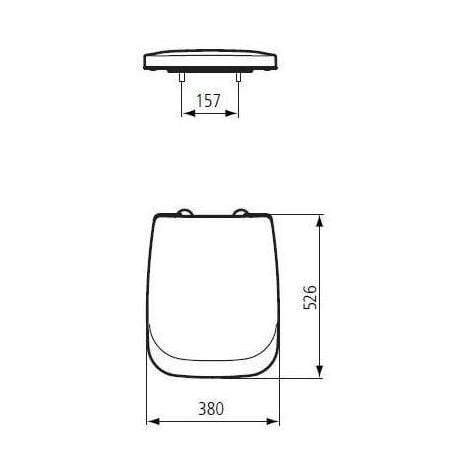 Abattant WC Ideal Standard CONCA blanc dimensions 380x157mm