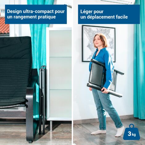 Escabeau 2 Marches Pliable FOLDPACT2 - Marchepied Ultra-Compact Acier Hostrom - Garantie 5 Ans