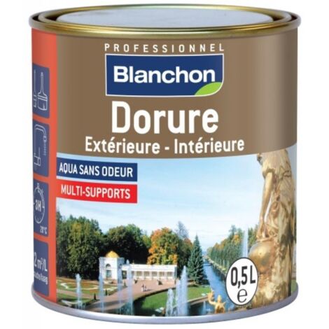 Blanchon – Peinture métallisée or riche 0,5L – Fini décoratif pour bois, métal, cuivre – Haute résistance UV et chocs – Multi-supports (1/5)