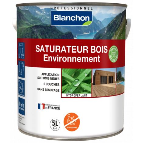 Blanchon – Saturateur bois biosourcé 5 litres – Non filmogène, séchage rapide – Pour bois exotique et dur – Faible odeur, application facile (1/10)
