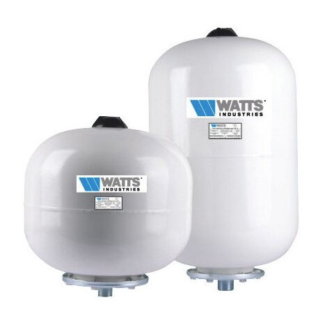 Watts – Vase d'expansion sanitaire 24 litres – Vessie interchangeable EPDM – Raccordement 1' Mâle – Pré-gonflage 3 bars – Pour chauffe-eaux à accumulation
